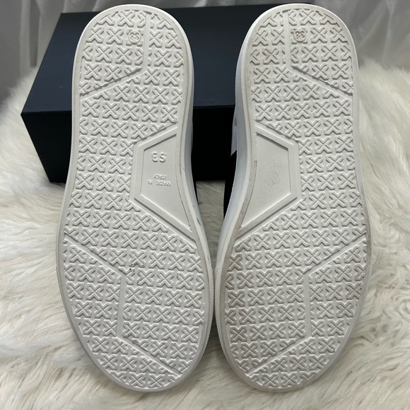 VALENTINO Slip-On Sneakers, Sz 8, Authentic, White Leather/Blk Elastic Band NEW - Picture 5 of 7